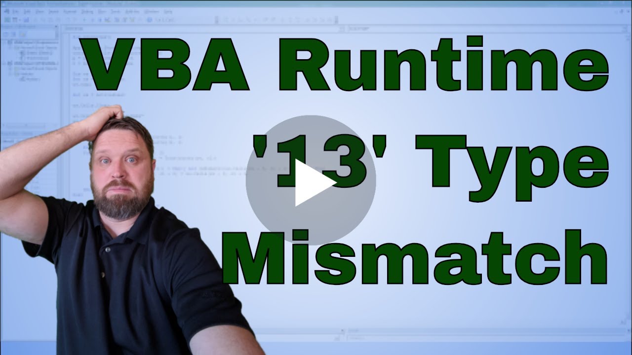 Update VBA Run-Time Error '13' Type Mismatch