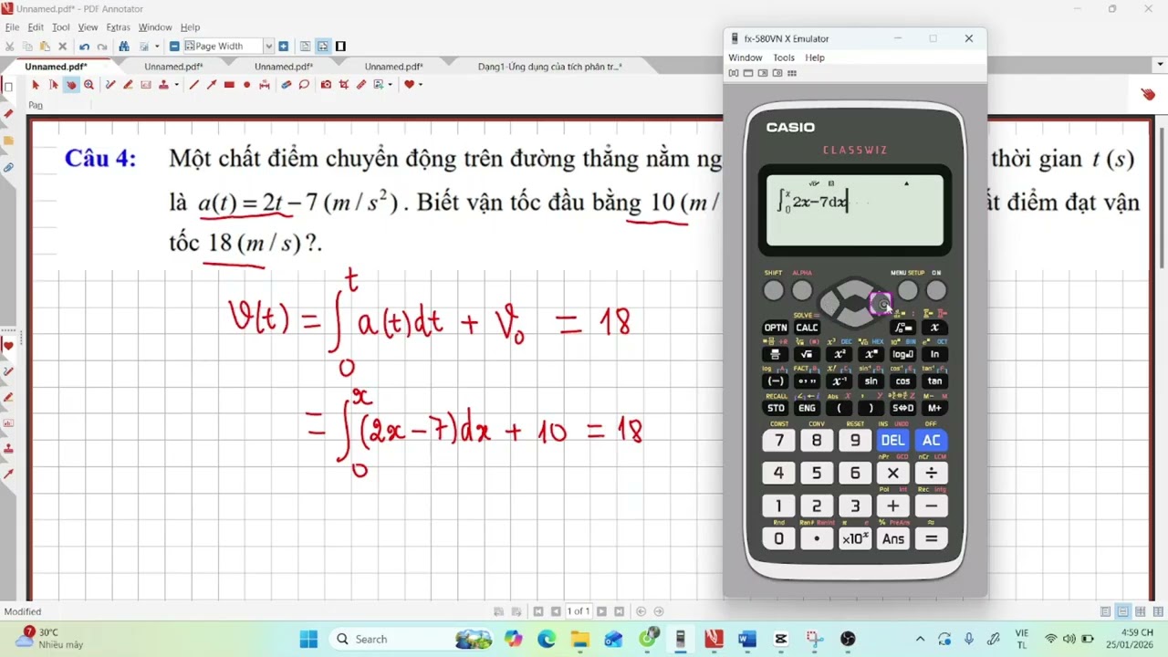 Shift solve tìm cận của bài toán tích phân (bài toán chuyển động cần tìm thời gian), làm ngay thôi!