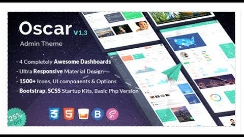 Oscar - Bootstrap 4 Admin Dashboard Template + UI Framework | Themeforest Download