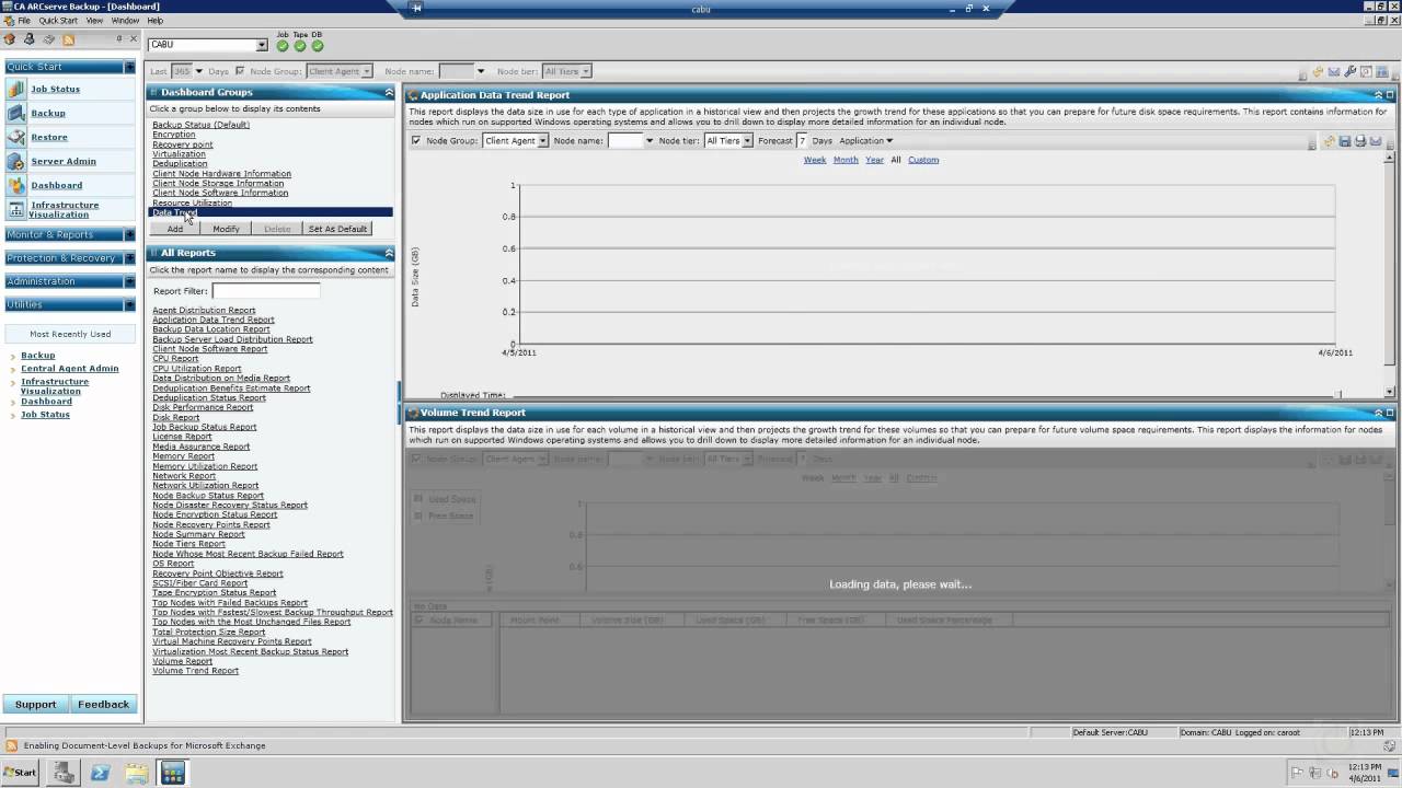 CA ARCserve Dashboard Demo