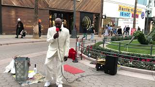 Elvis Presley, Blue suede shoes - busking on the streets of Los Angeles / Santa Monica, USA