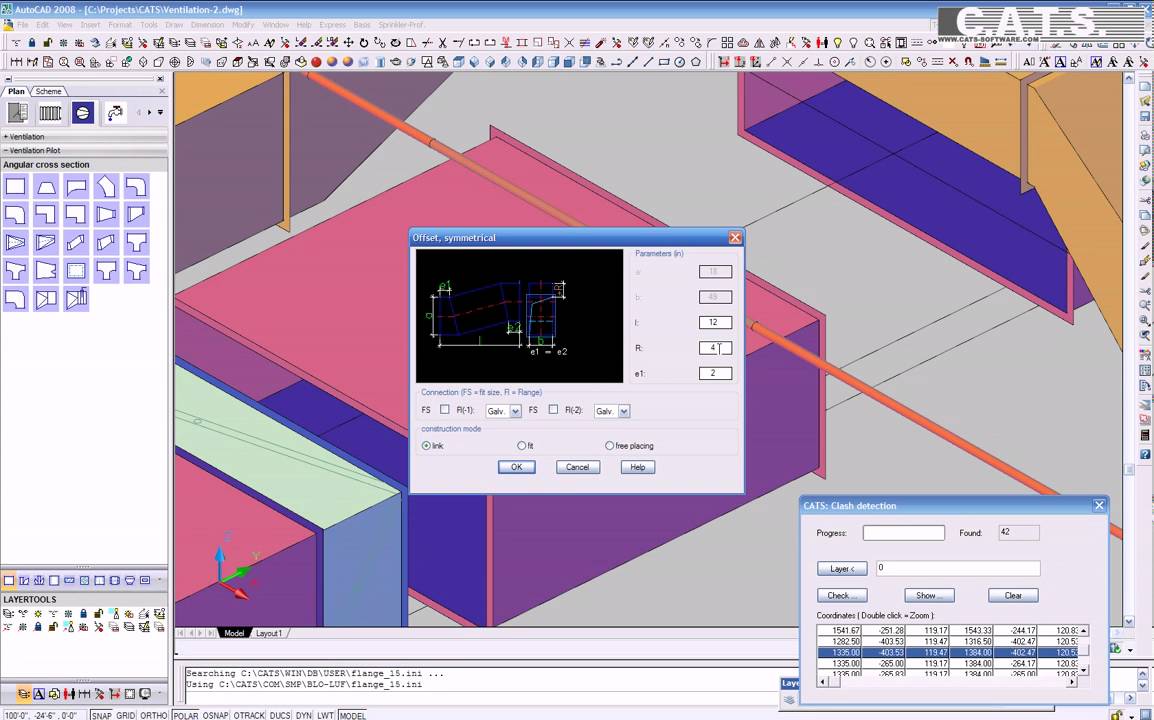 C A T S Software Ventilation 3d Design Part 4 Module Universal Collision Test Youtube