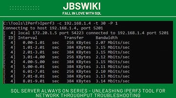 SQL Server Always On Series - Unleashing Iperf3 Tool for Network Throughput Troubleshooting @jbswiki