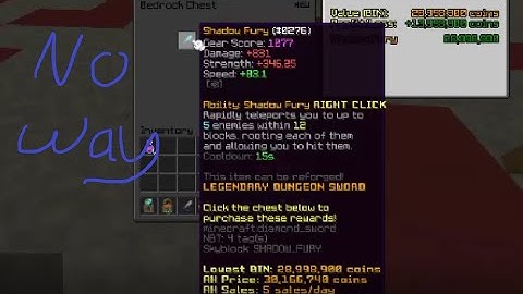 dropped shadow fury (hypixel skyblock)