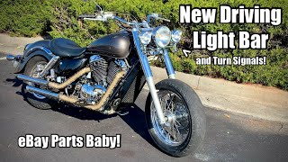 New Driving Lights & Turn Signal Bar Kit - Custom Honda VT1100 Aero