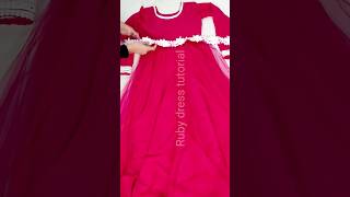 umbrella long frock cutting/frill gown cutting/net frock/Meesho frok/Meesho dress/organza Anarkali screenshot 4