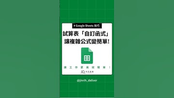 Google 試算表「自訂函式」，讓複雜公式變簡單! #excel #googlesheets #shorts｜#今日訊息