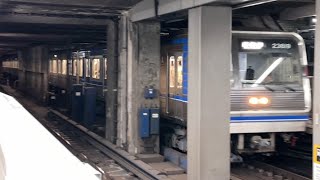 大阪市営地下鉄20系23619編成 四つ橋線西梅田行きが本町駅②に警笛鳴らして入線するシーン