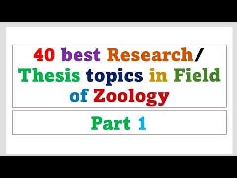 thesis topics in zoology