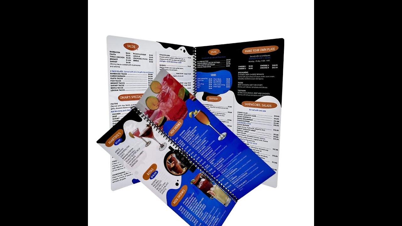 Elevate Your Menu Book Game with Durable, Waterproof Spiral-Bound Printing