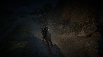 Arthur Ride Through Thunderstorm 🌩️ | RDR2 AMSR | Rainy Horse Ride for Sleep & Relaxation