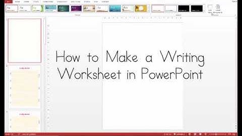 How to Create a Writing Worksheet in PowerPoint