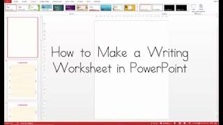 How to Create a Writing Worksheet in PowerPoint