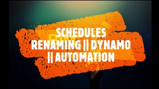 Schedules renaming in Revit || Dynamo || Automation || BIM Guru