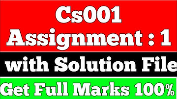 Cs001 Assignment 1 Solution 2022 | Cs001 Assignment 1 Solution | Let