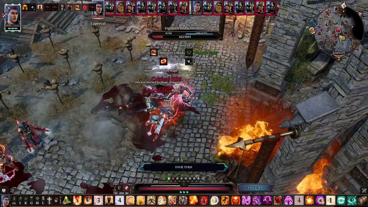 Divinity Original Sin 2  DE: Devourer armor showcase (with tea). 12 paladins, 1 turn.