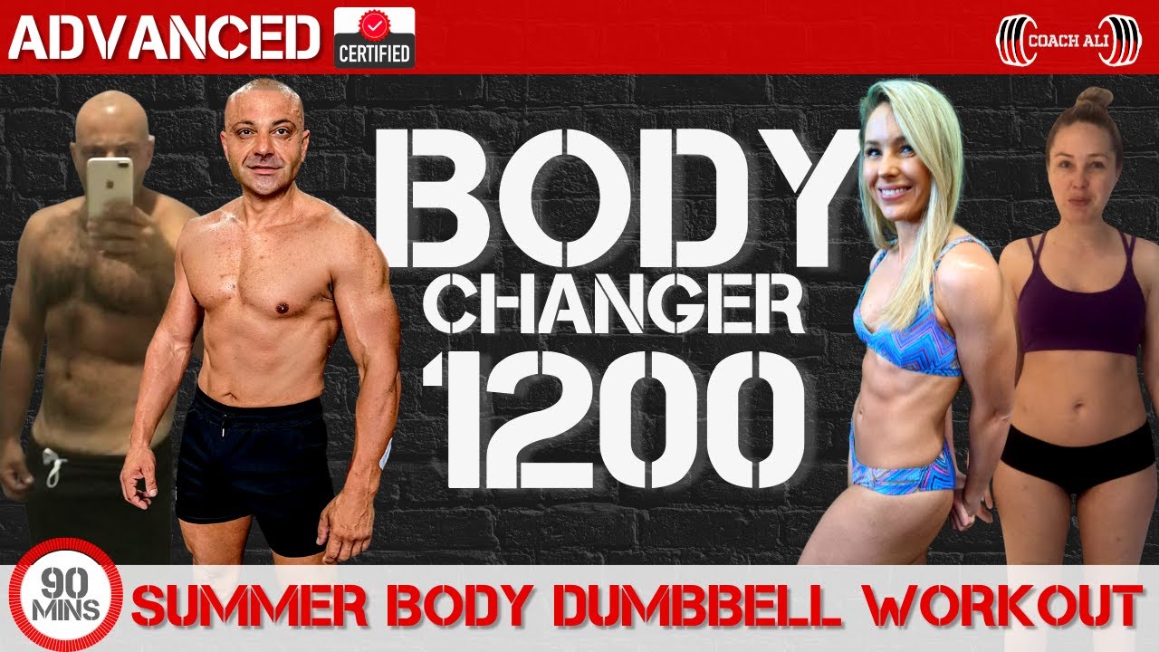 1200 CALORIE - Full Body Advanced Dumbbell Workout at Home Coach Ali 💪