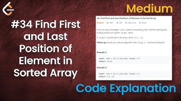 Find First and Last Position of Element in Sorted Array | Leetcode - 34