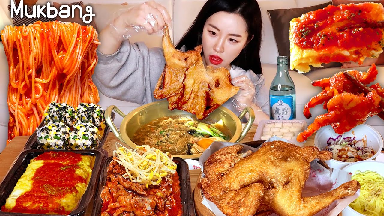 ASMR MUKBANG✨🌝Фрид куриль, сыр яйцо рулон, жареные жареные куриные ноги, яйцо мясо суп