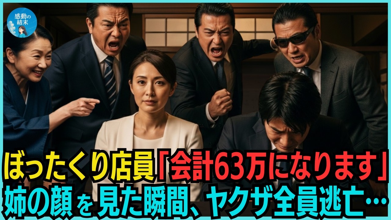 ぼったくり居酒屋に入ってしまい店員「会計63万になります。払わないならヤクザ呼ぶよ？」→ヤクザ軍団が現れ姉を見て組長が逃亡