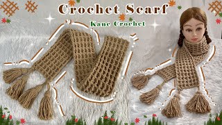 CROCHET SCARF 💝 Easy Crochet Waffle Stitch Scarf Tutorial for Beginners