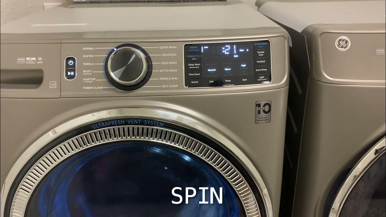 How does the Spin Cycle work in GE UltraFresh Front Load Washing