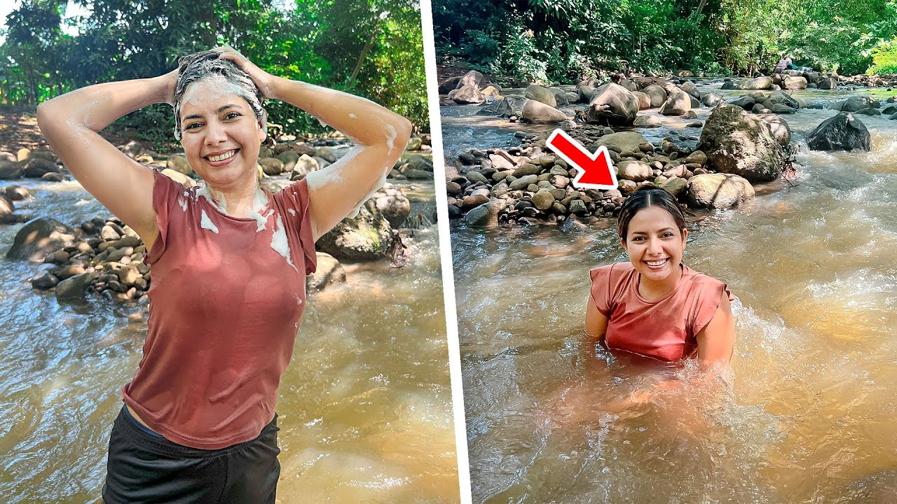 BAÑANDOME EN EL RÍO DESPUÉS DE LA TORMENTA⛈️☔️ - YouTube