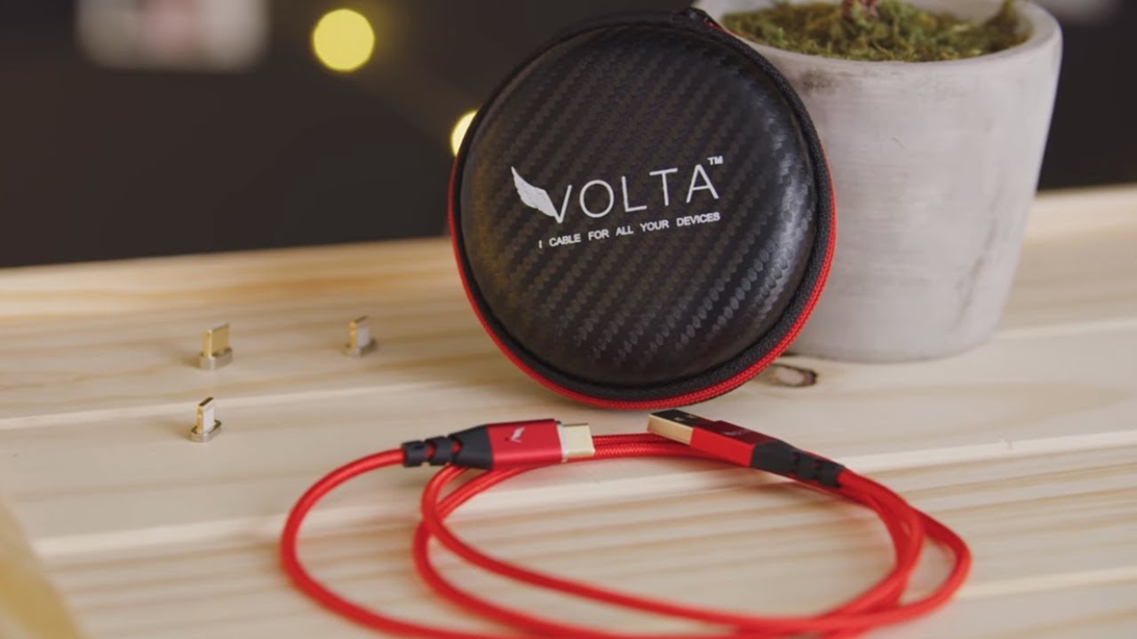 付けっぱなしで即充電 絡まりにくく切れにくい 落下防止にも役立つマグネット式充電ケーブル Volta Piu Crowdfunding