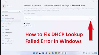 How to Fix DHCP Lookup Failed Error In Windows