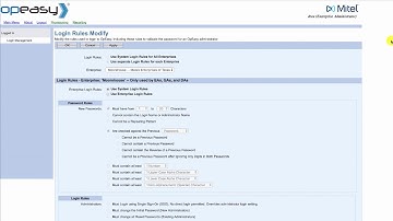Mitel OpEasy: Login Management
