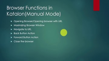 Handling browsers in Katalon Studio in Manual Mode