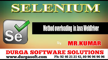 Selenium || Method overloading  in Java WebDriver