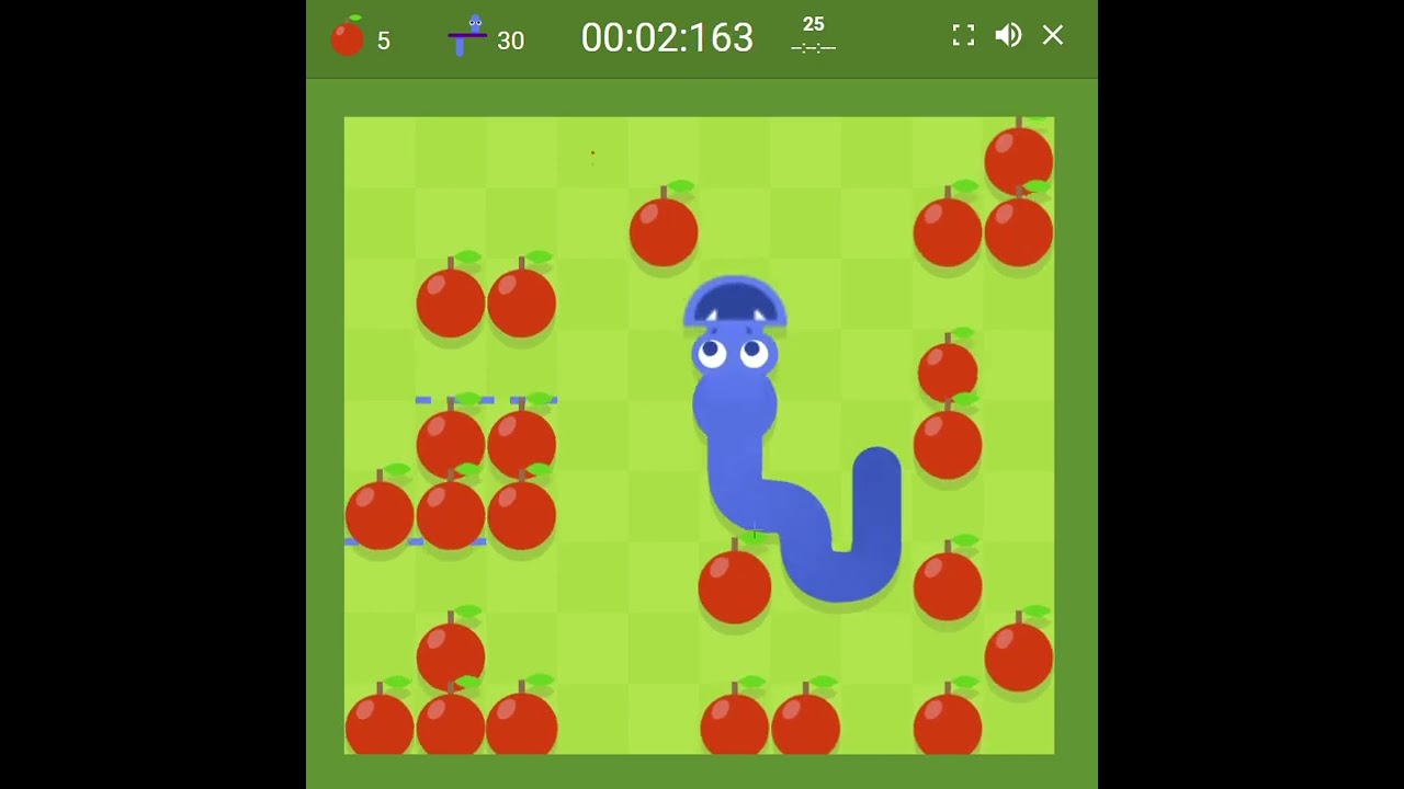 google snake gate mode small slow bomb 25 apples 6.643