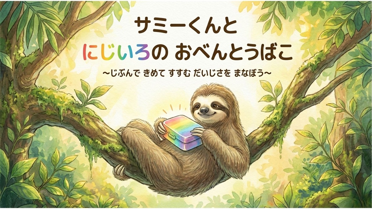 【読み聞かせ】サミーくんと にじいろの おべんとうばこ｜「自分で決める力」を育む知育絵本