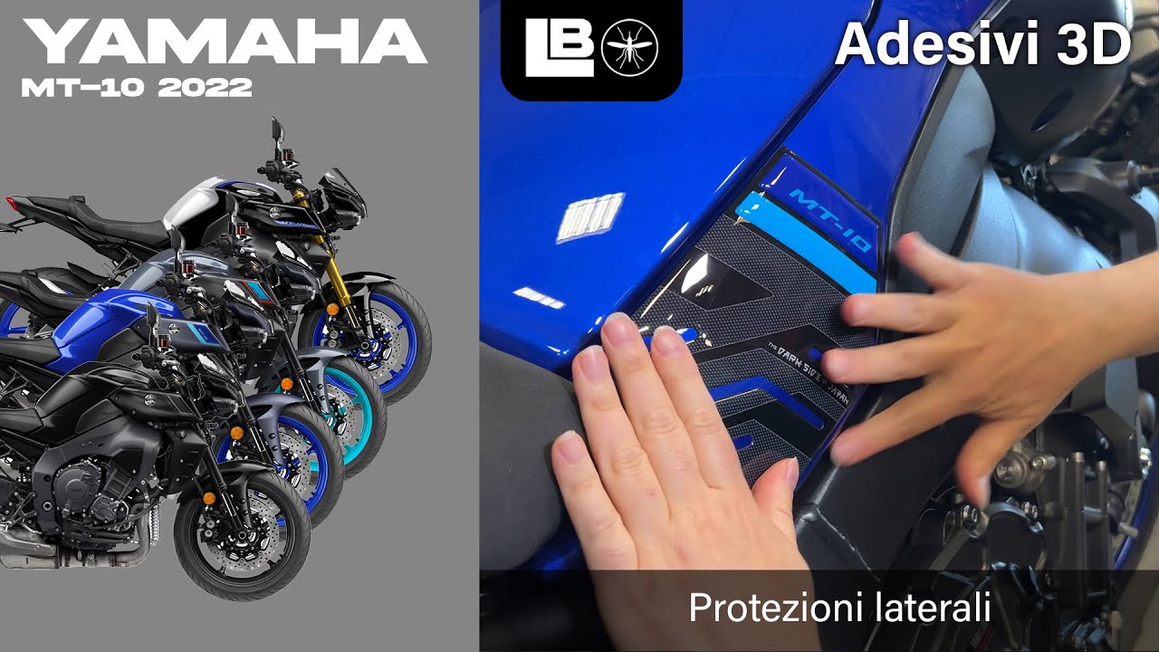 RESINATO EFFETTO 3D compatibile con Yamaha MT-10 Nero/Rosso PARASERBATOIO ADESIVO 