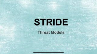 STRIDE security principle - a quick overview