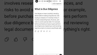 What is Due Diligence?