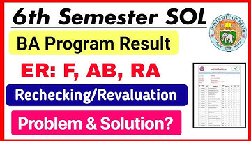 SOL 6th Semester BA PROG Result Problem: ER- F, AB, RA & Rechecking/ Revaluation Process Etc