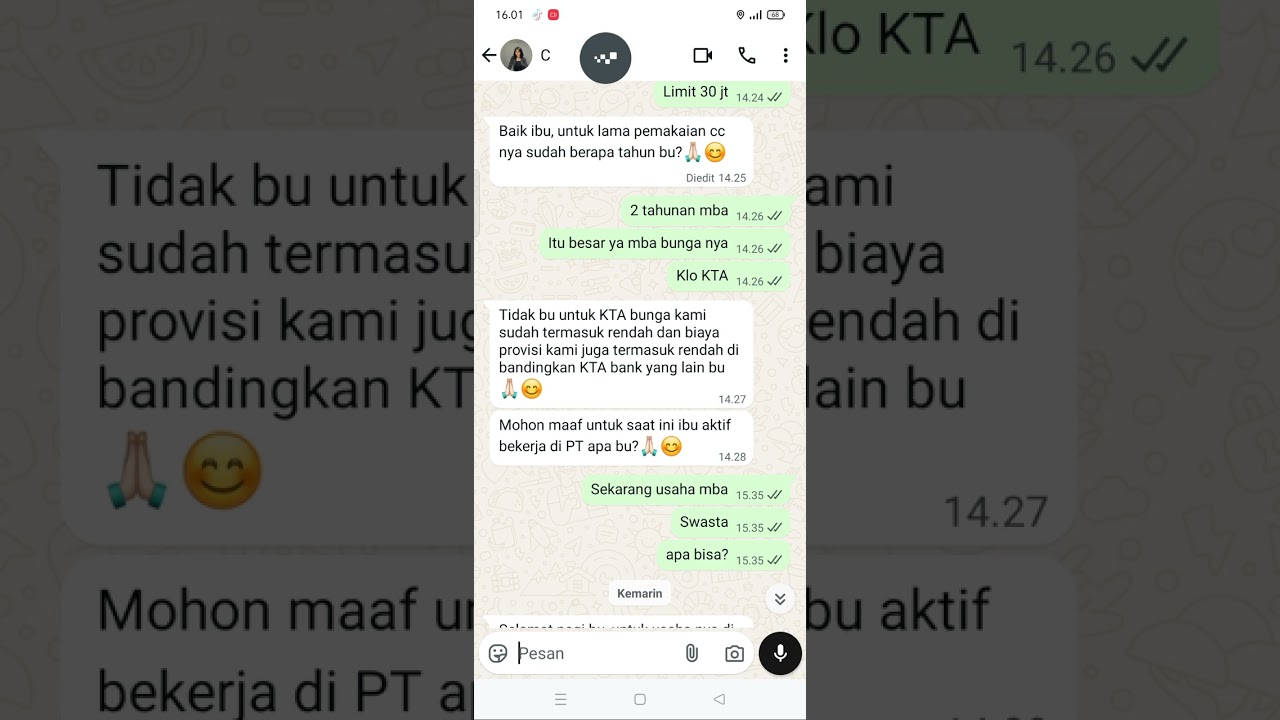 Akibat data bagus,dapat penawaran pinjaman besar dari bank CTBC Indonesia, KTA bank ctbc.