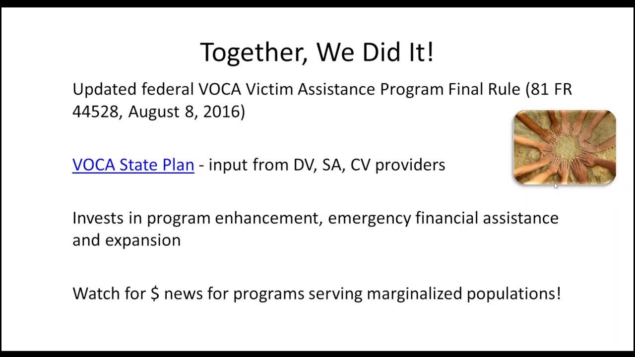 Planning for VOCA Funding Applications on Program Enhancement and