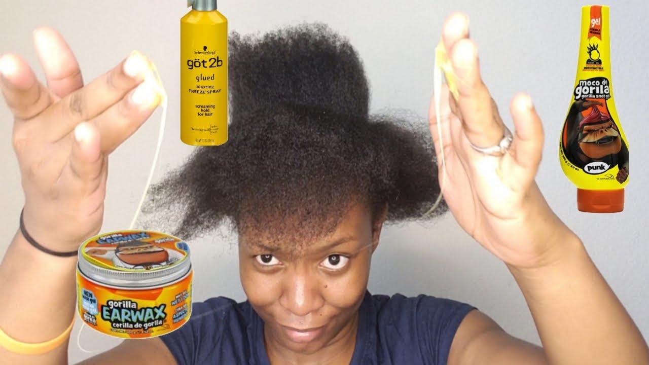 SLEEK PONYTAIL USING WEAVE & GORILLA HAIR WAX (extra hold) natural hair