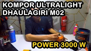 Kompor Ultralight Dhaulagiri Mini Stove 02, Kompor Lipat Untuk Camping dan Canister Tabung Gas