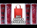 DIY || Cara Membuat Rak Sepatu Gantung Anti Debu || How to make shoes storage from waste