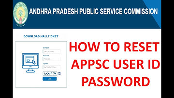 How to Reset APPSC Login ID Password 