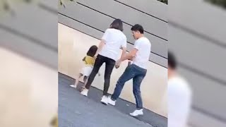 Mother kicks her 3-year-old model daughter during a photoshoot