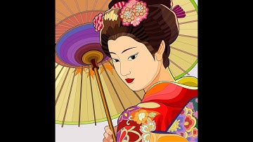 Paint by Numbers Zen Color app Girl with umbrella #japan  #relaxing #coloring