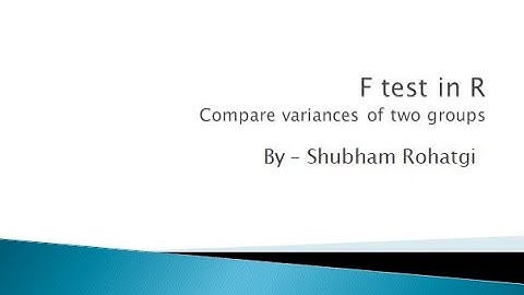 F test in R