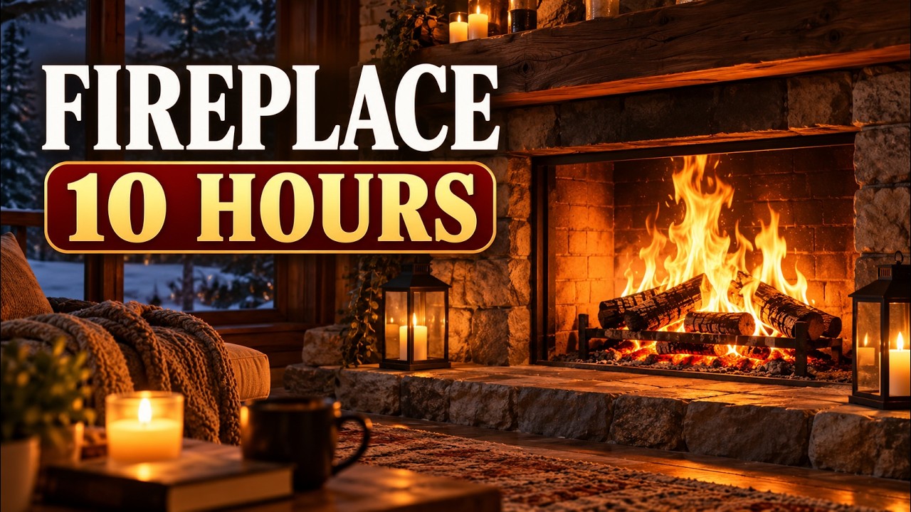 Peaceful Fireplace 🔥 10 Hours of Relaxing Fire Ambience - YouTube