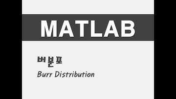 매트랩을 활용한 확률분포 - (33) 버분포(Burr Distribution)