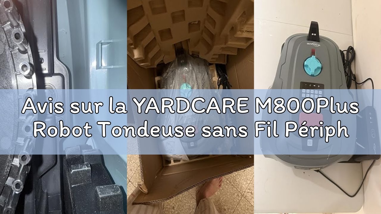 Robot Tondeuse YARDCARE M800Plus - Sans Fil, GPS + Vision IA, Max 800 M² - Contrôle Par App, Retour Automatique